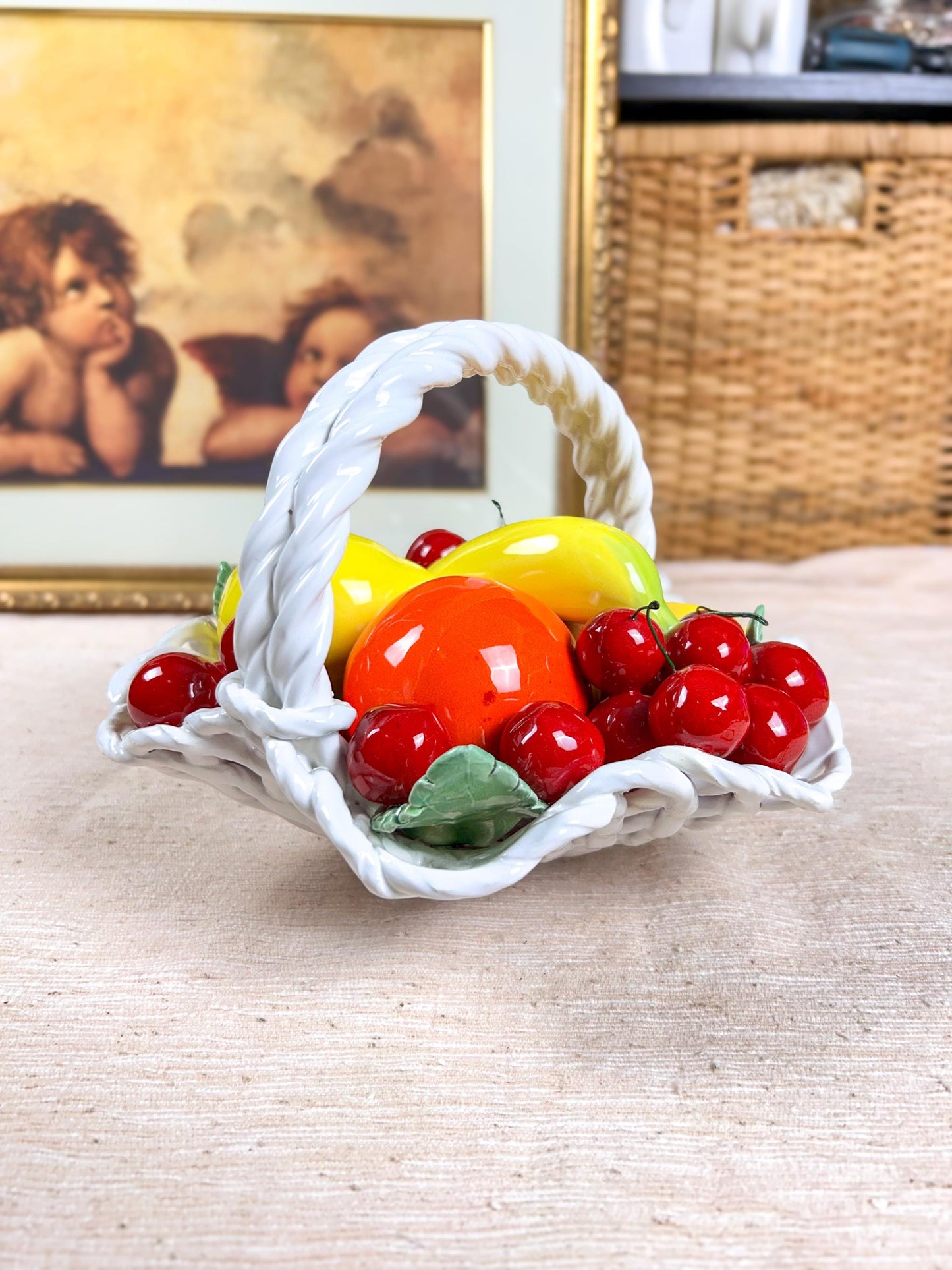 Capodimonte Italy Ceramic Fruit Bowl Centrepiece