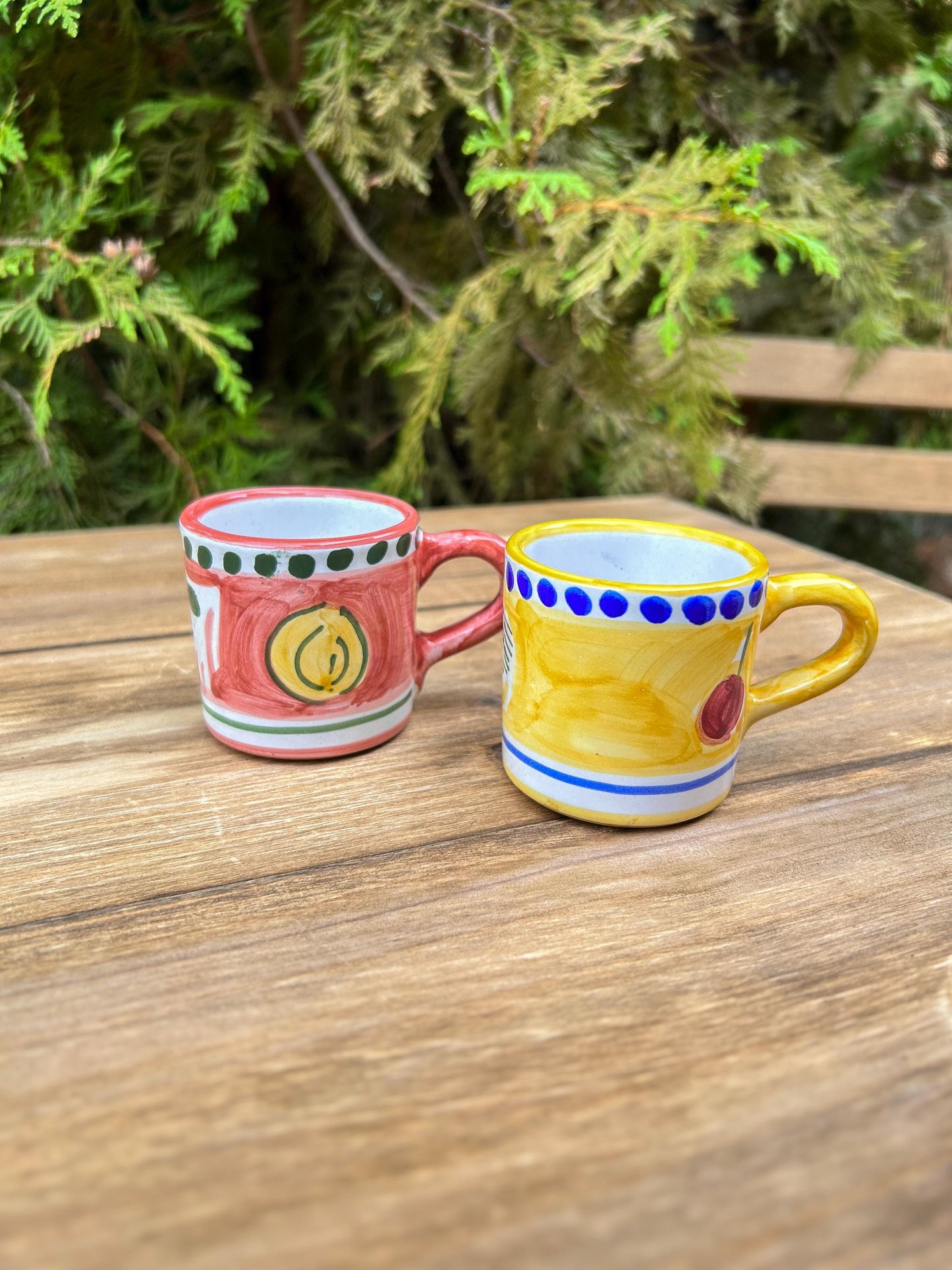 Solimene Hand Painted Italian Espresso Cups and Saucers Set