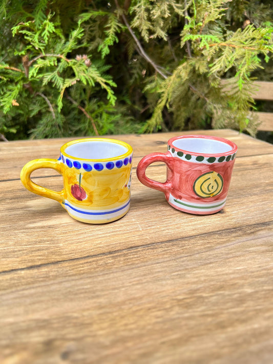 Solimene Hand Painted Italian Espresso Cups and Saucers Set