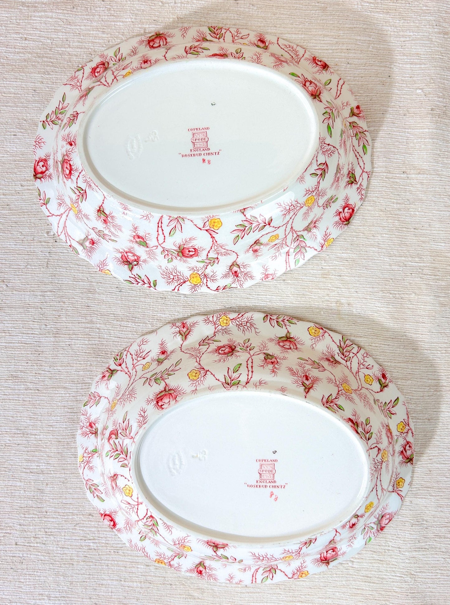 Copeland Spode Rosebud Chintz Platters Veggie Serving Dishes