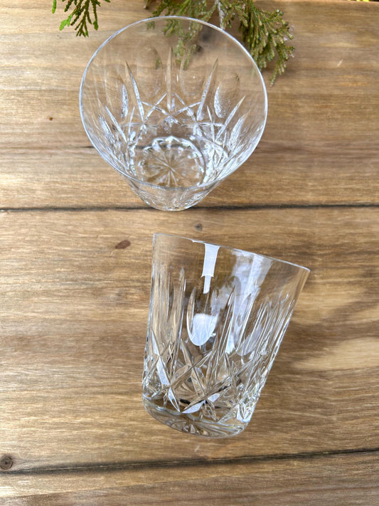 Vintage Cross and Olive Tapered Tumbler Glasses Pair