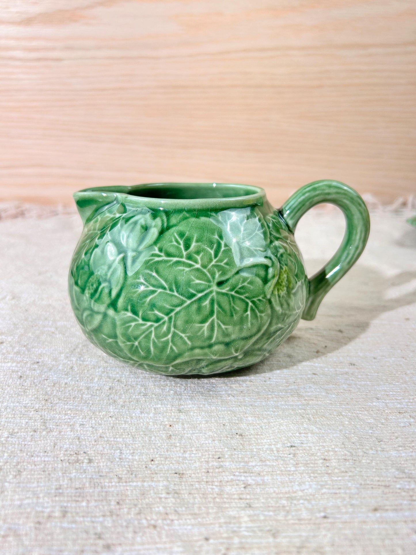 Bordallo Pinheiro Green Lotus Water Lily Milk Jug