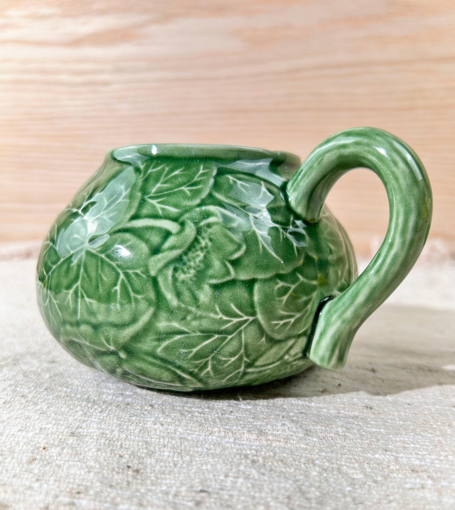 Bordallo Pinheiro Green Lotus Water Lily Milk Jug