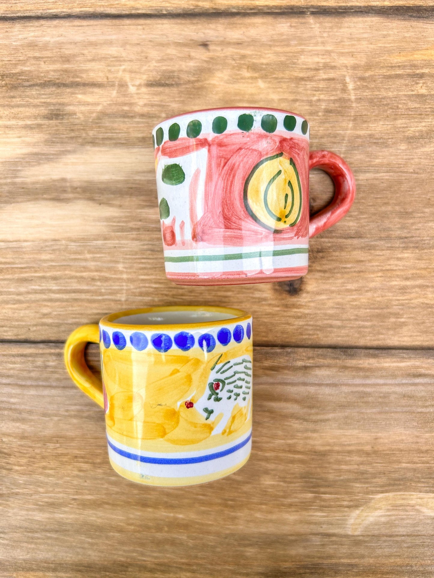 Solimene Hand Painted Italian Espresso Cups and Saucers Set