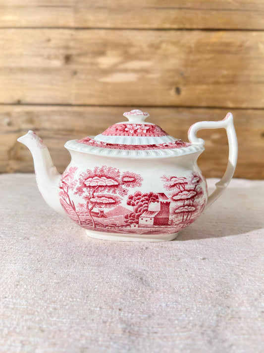 Spode's Tower Pink Copeland Tea Pot 3 Cup Old Mark