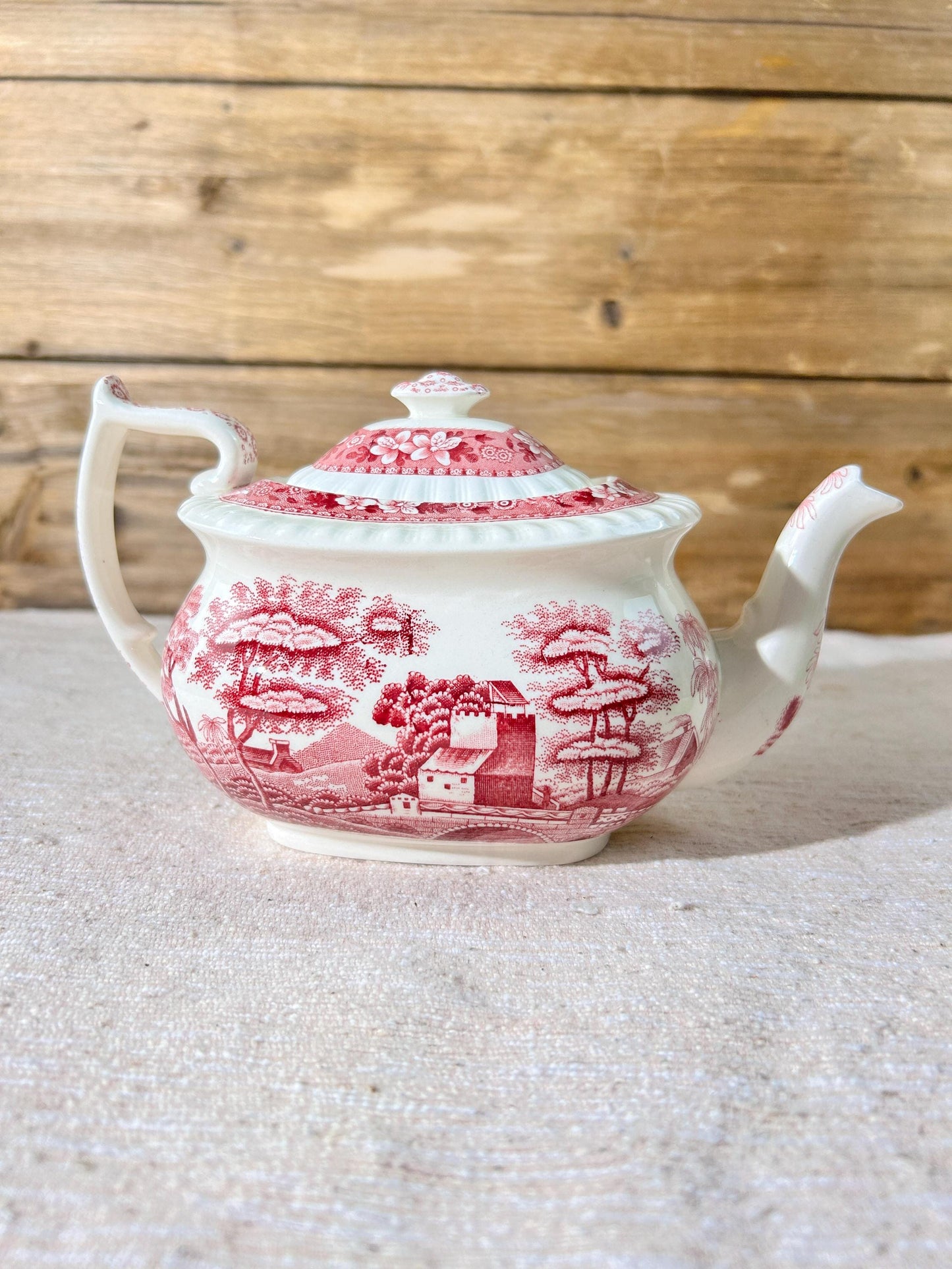 Spode's Tower Pink Copeland Tea Pot 3 Cup Old Mark