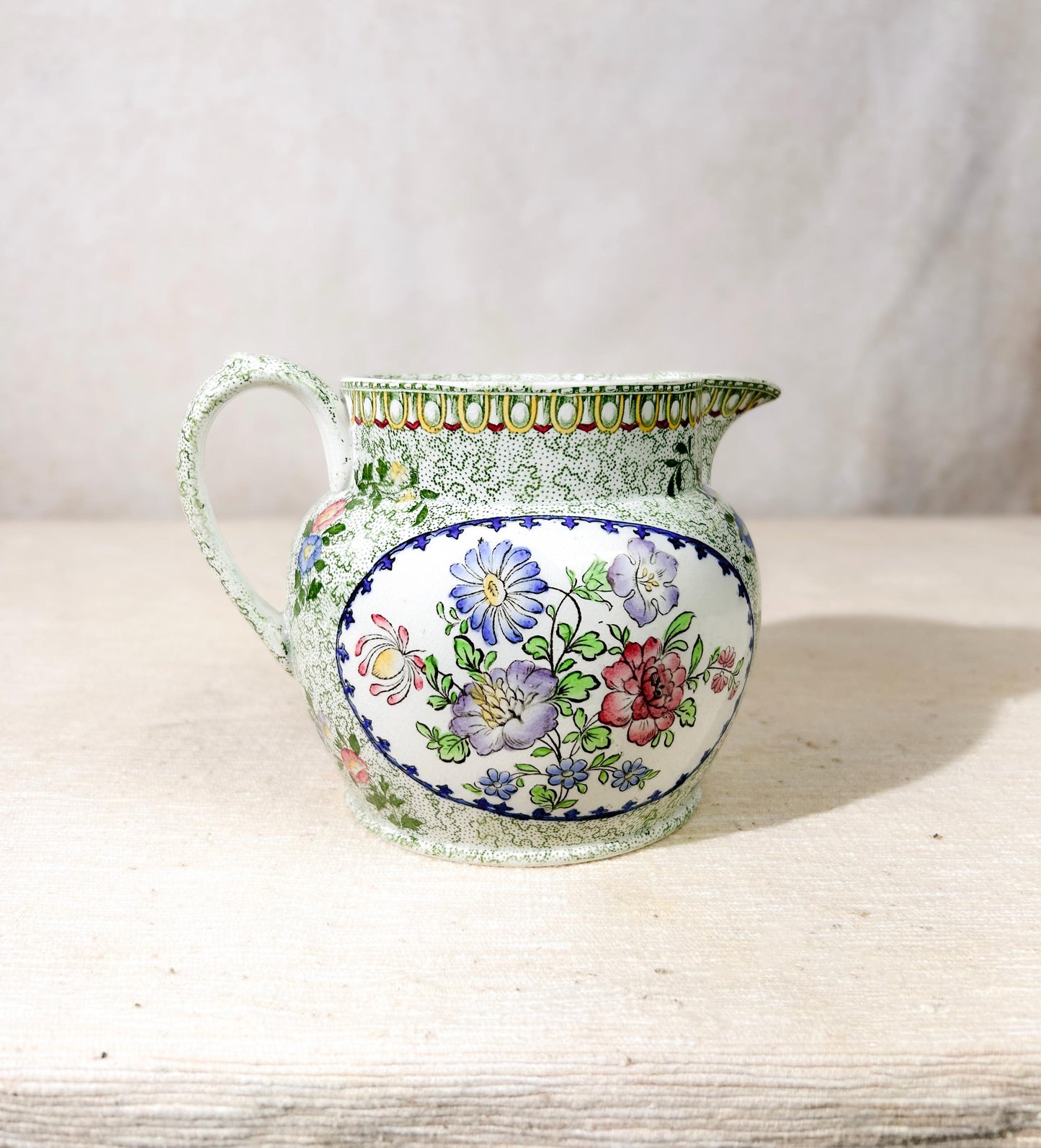 Copeland Late Spode Green Chinoiserie Porcelain Pitcher