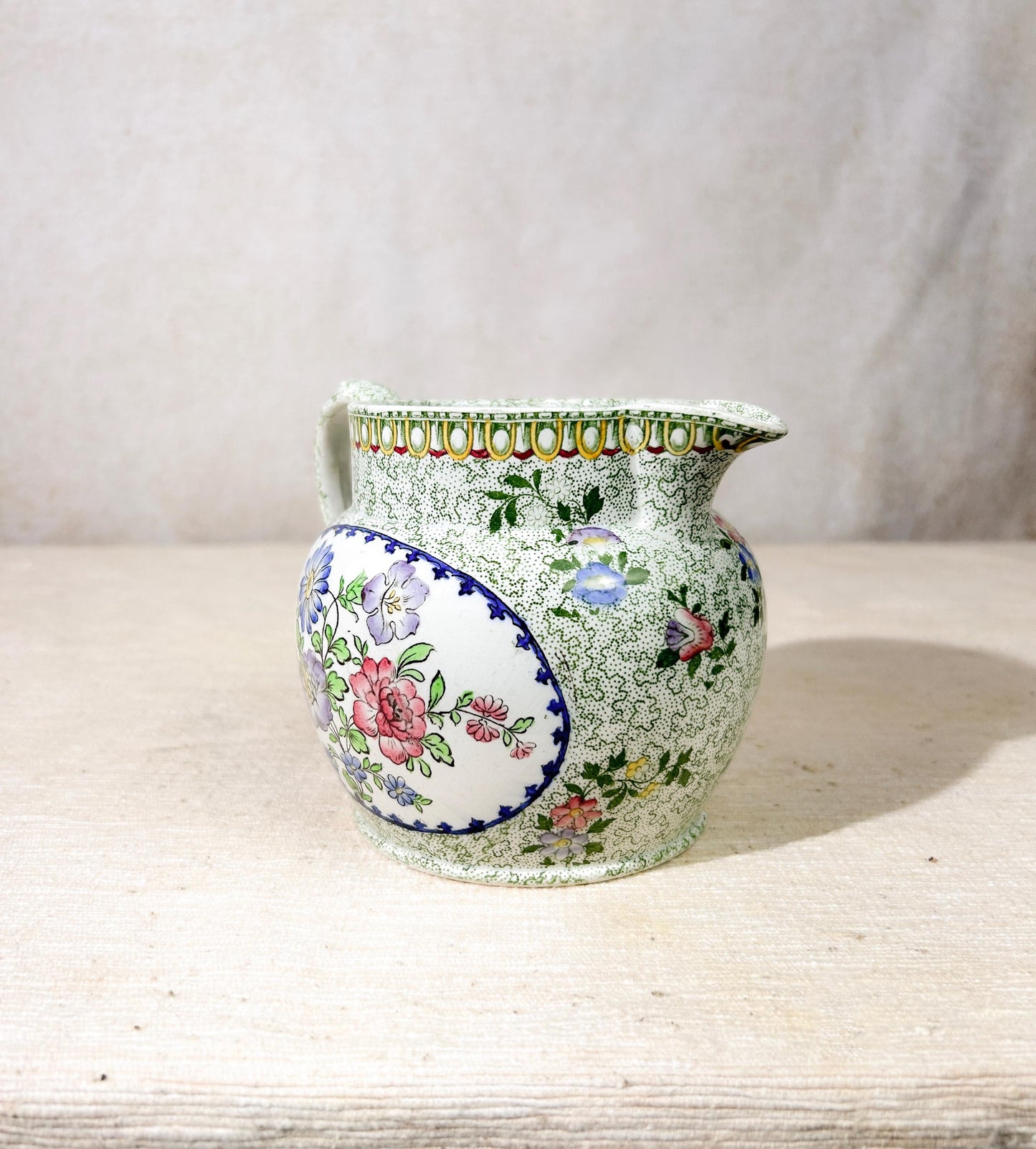 Copeland Late Spode Green Chinoiserie Porcelain Pitcher