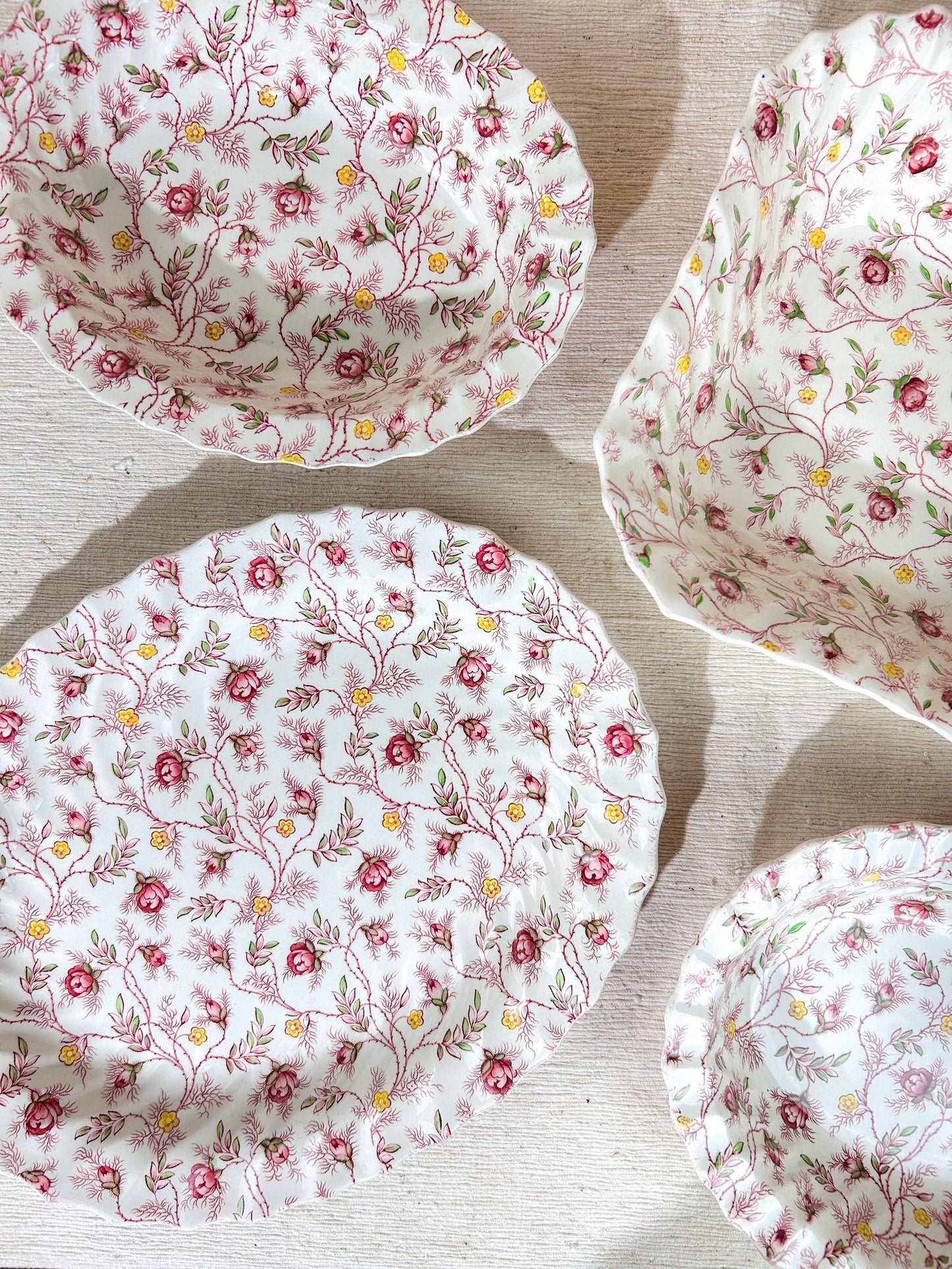 Copeland Spode Rosebud Chintz Platters Veggie Serving Dishes