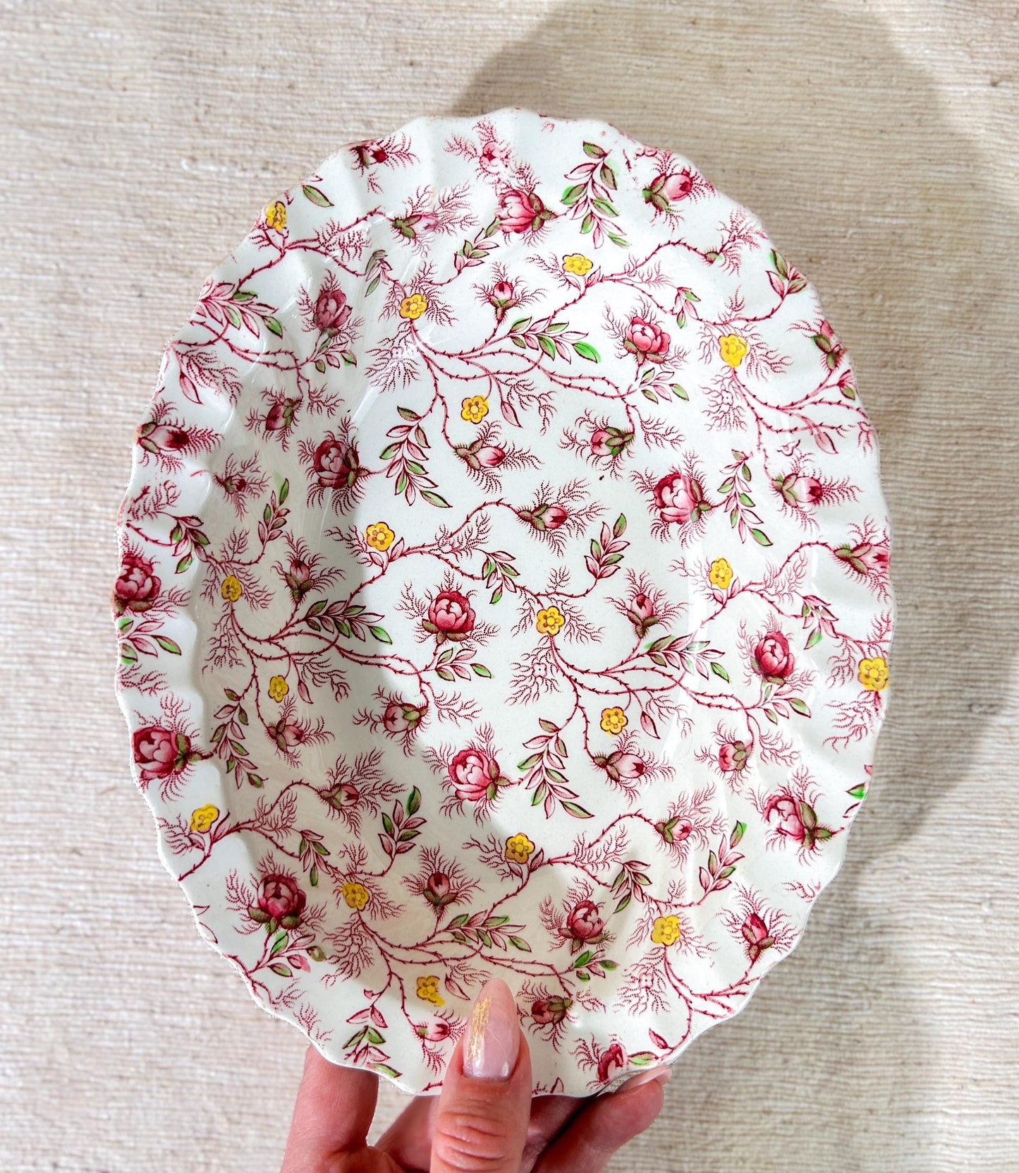 Copeland Spode Rosebud Chintz Platters Veggie Serving Dishes