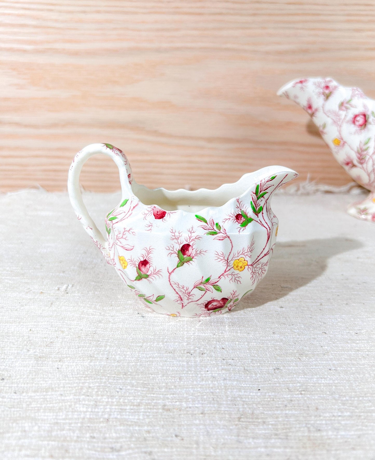 Copeland Spode Rosebud Chintz Pink Tea Cup Set Gravy Creamer Sugar & Bowls