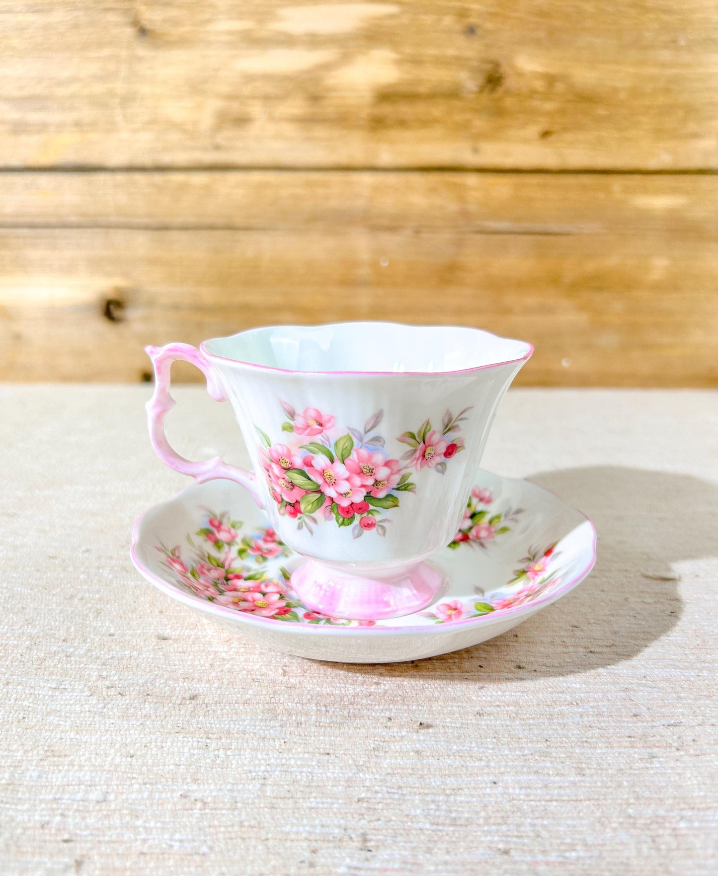 Royal Albert Blossom Time Series Apple Blossom Fine Bone China Teacup & Saucer