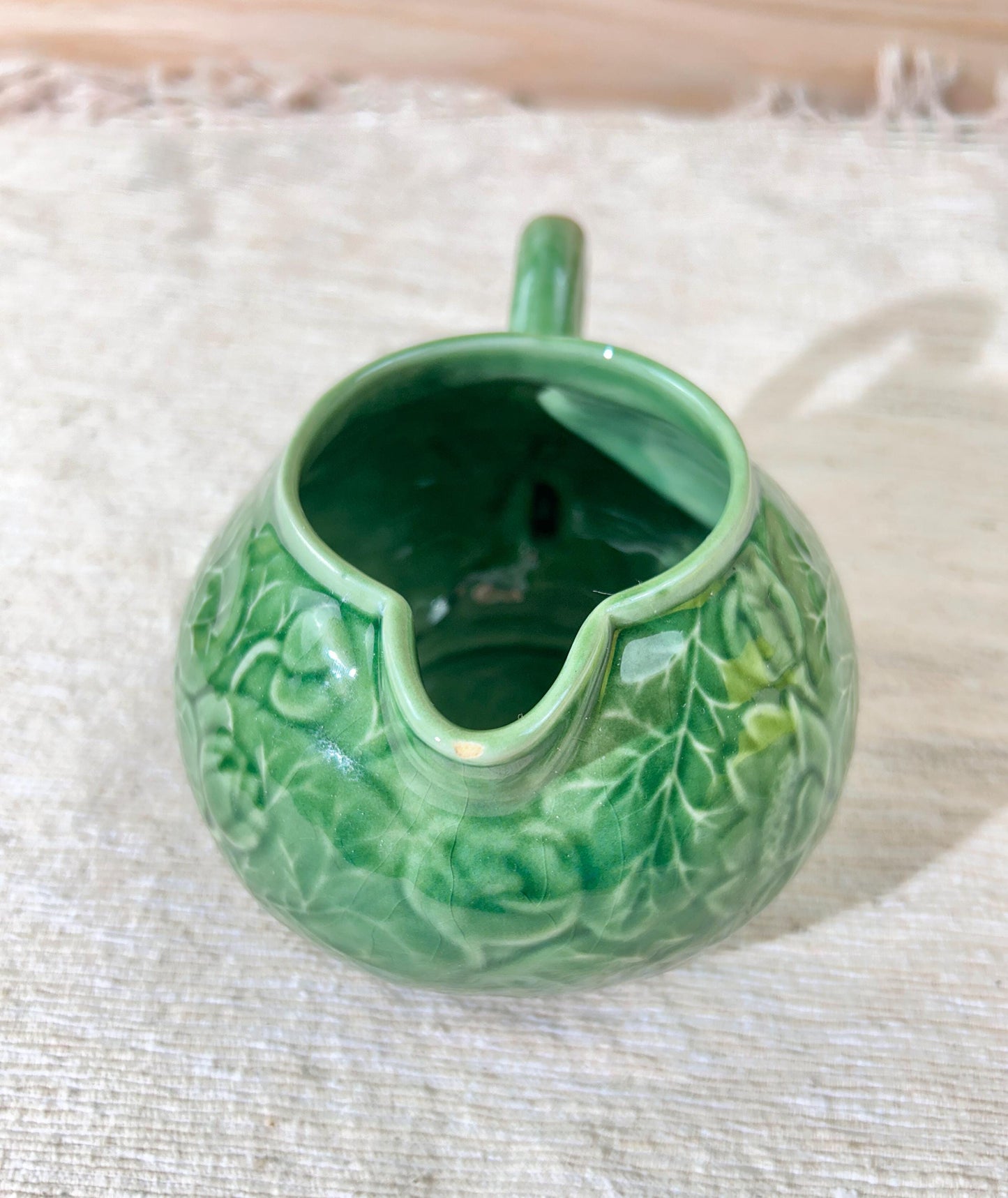 Bordallo Pinheiro Green Lotus Water Lily Milk Jug