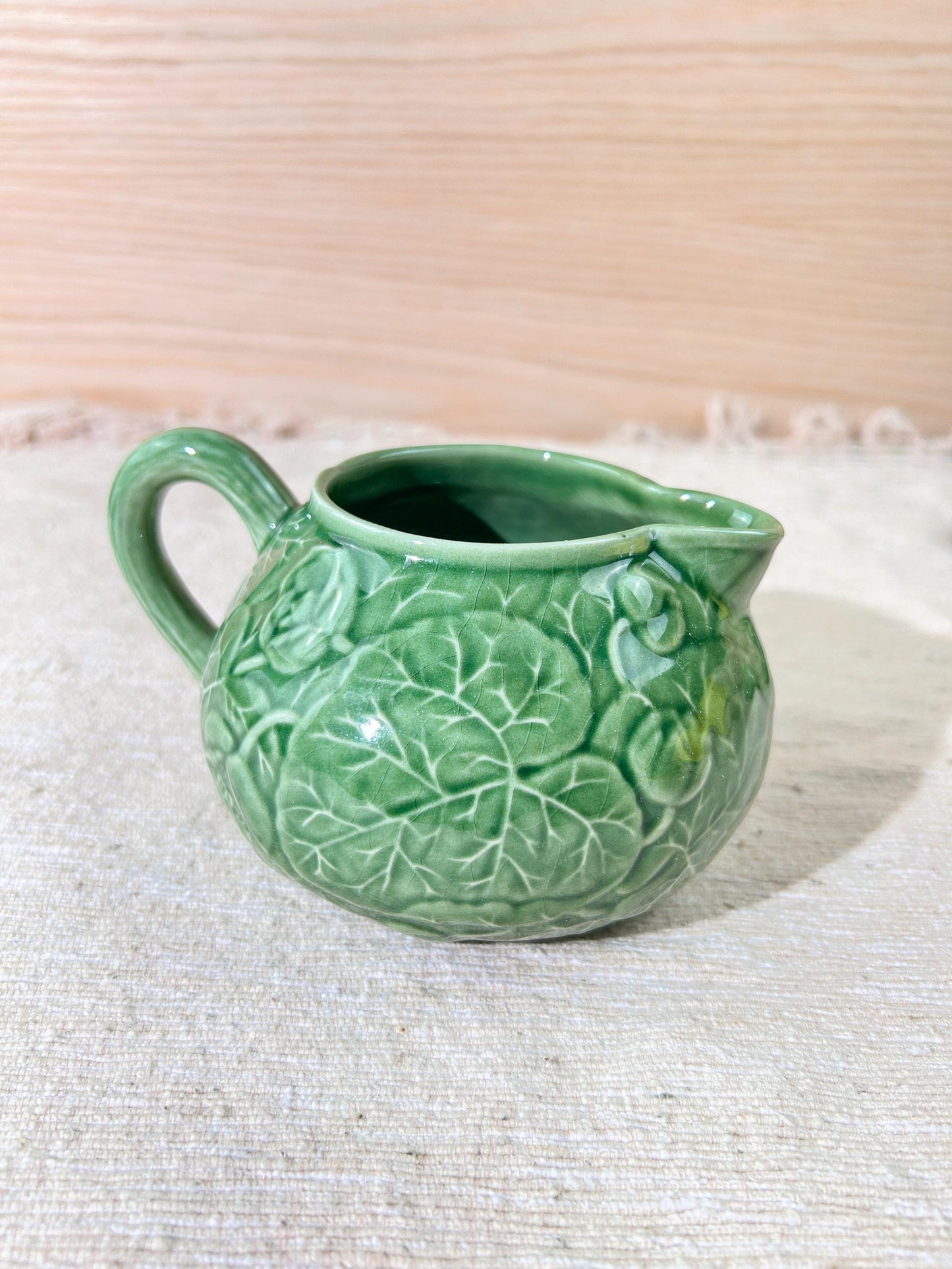 Bordallo Pinheiro Green Lotus Water Lily Milk Jug