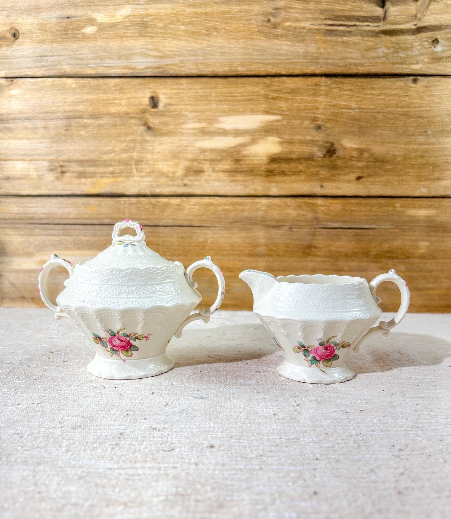 Spode's Jewel Copeland Billingsley Rose Tea Pot Set Old Mark