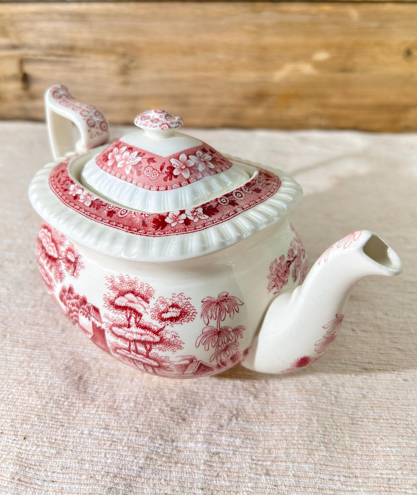 Spode's Tower Pink Copeland Tea Pot 3 Cup Old Mark