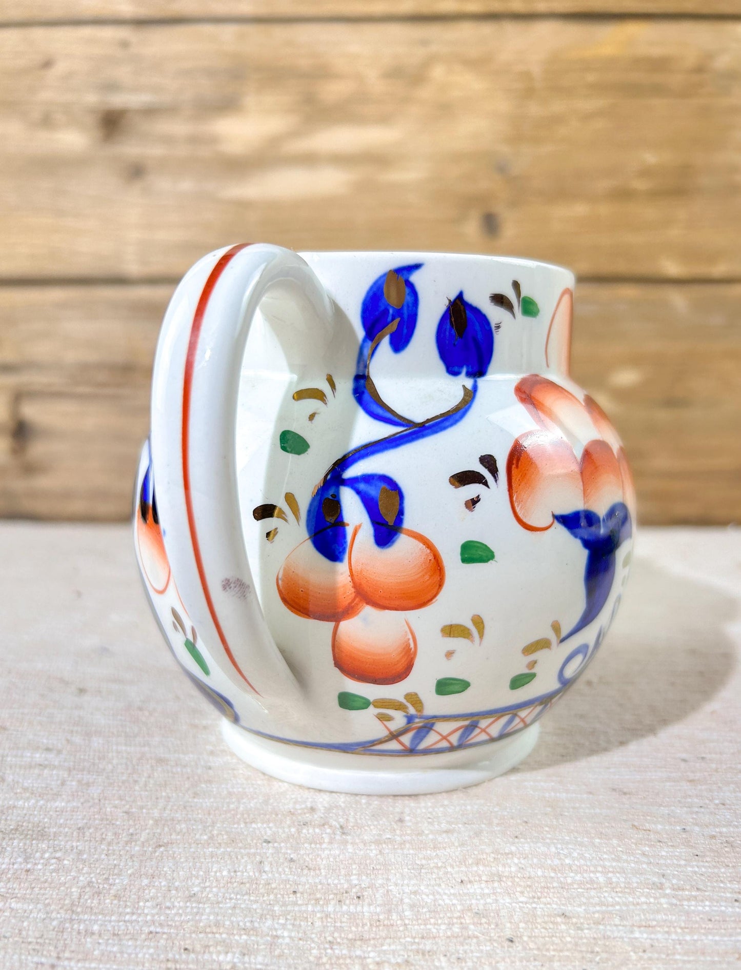 Allerton Gaudy Welsh Imari Oyster Jug Hand Painted England