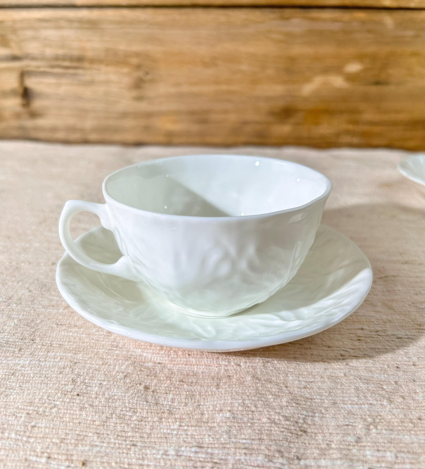 Vintage Wedgwood Countryware White Cabbage Teacup Saucer Set