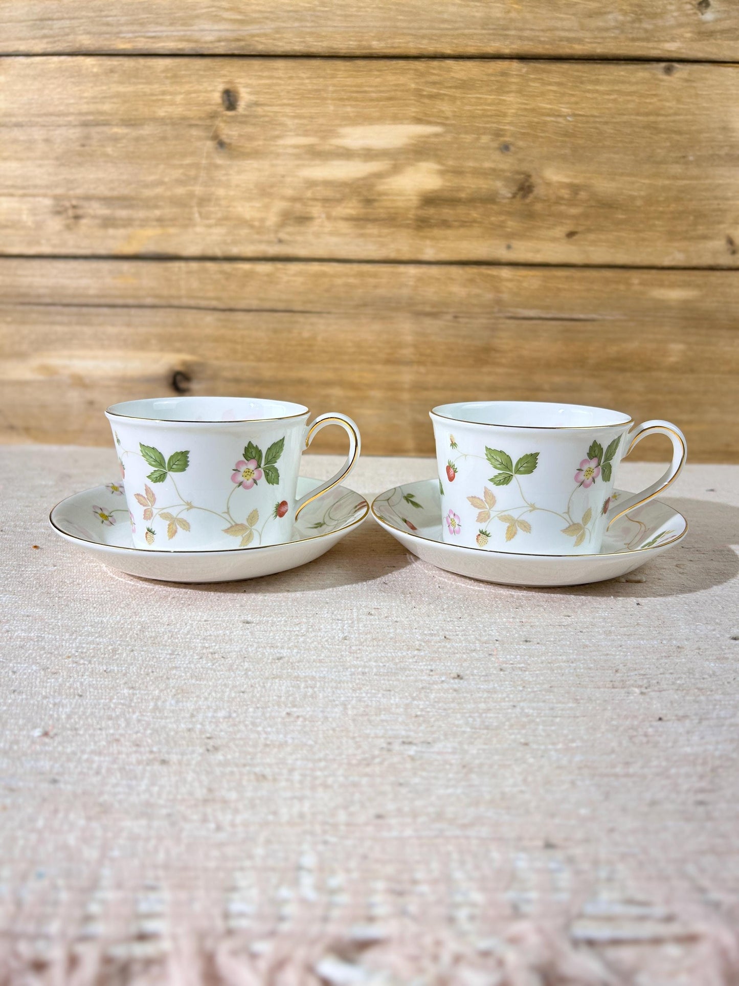 Wedgwood Wild Strawberry Coffee Cup & Saucer Pair