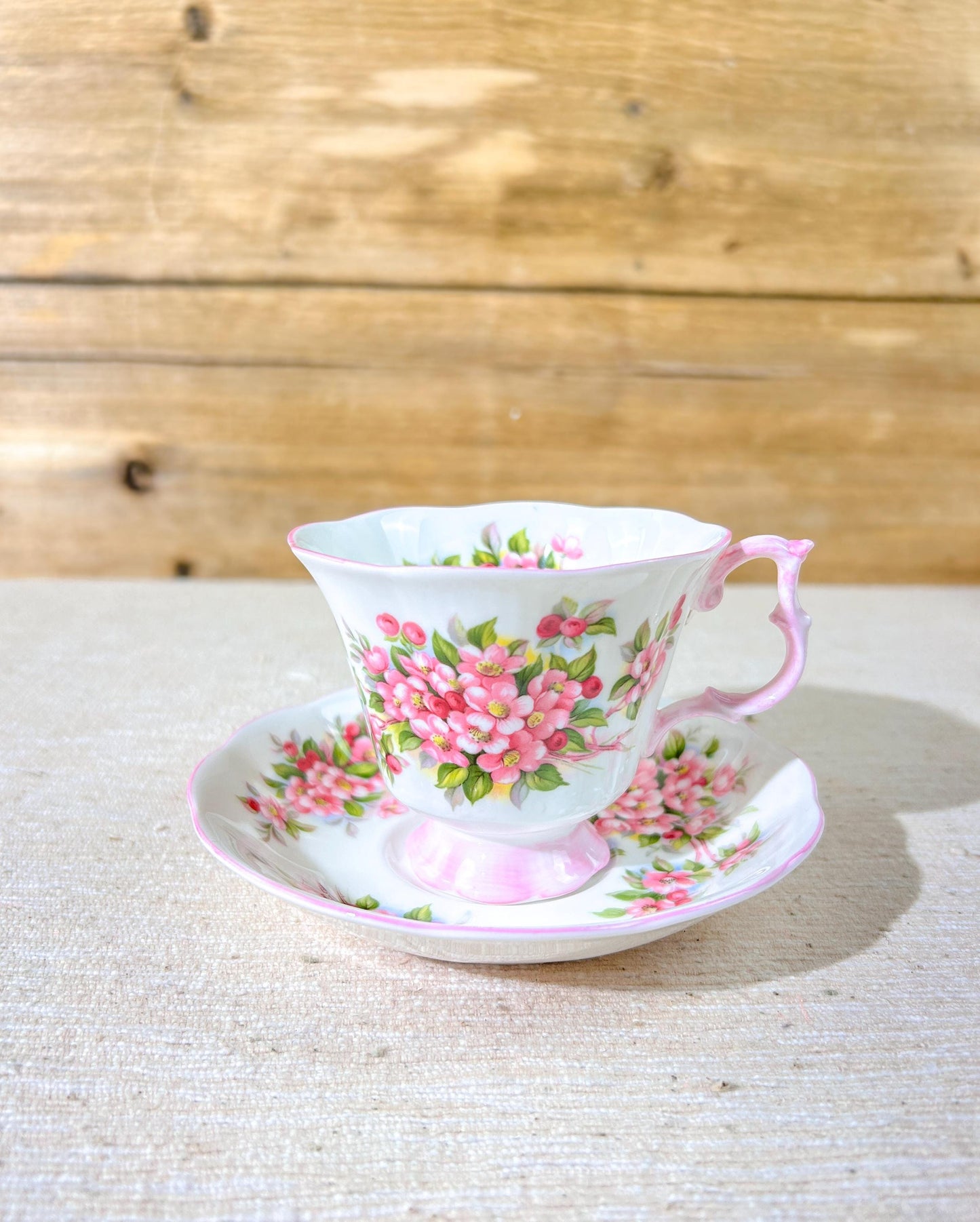 Royal Albert Blossom Time Series Apple Blossom Fine Bone China Teacup & Saucer