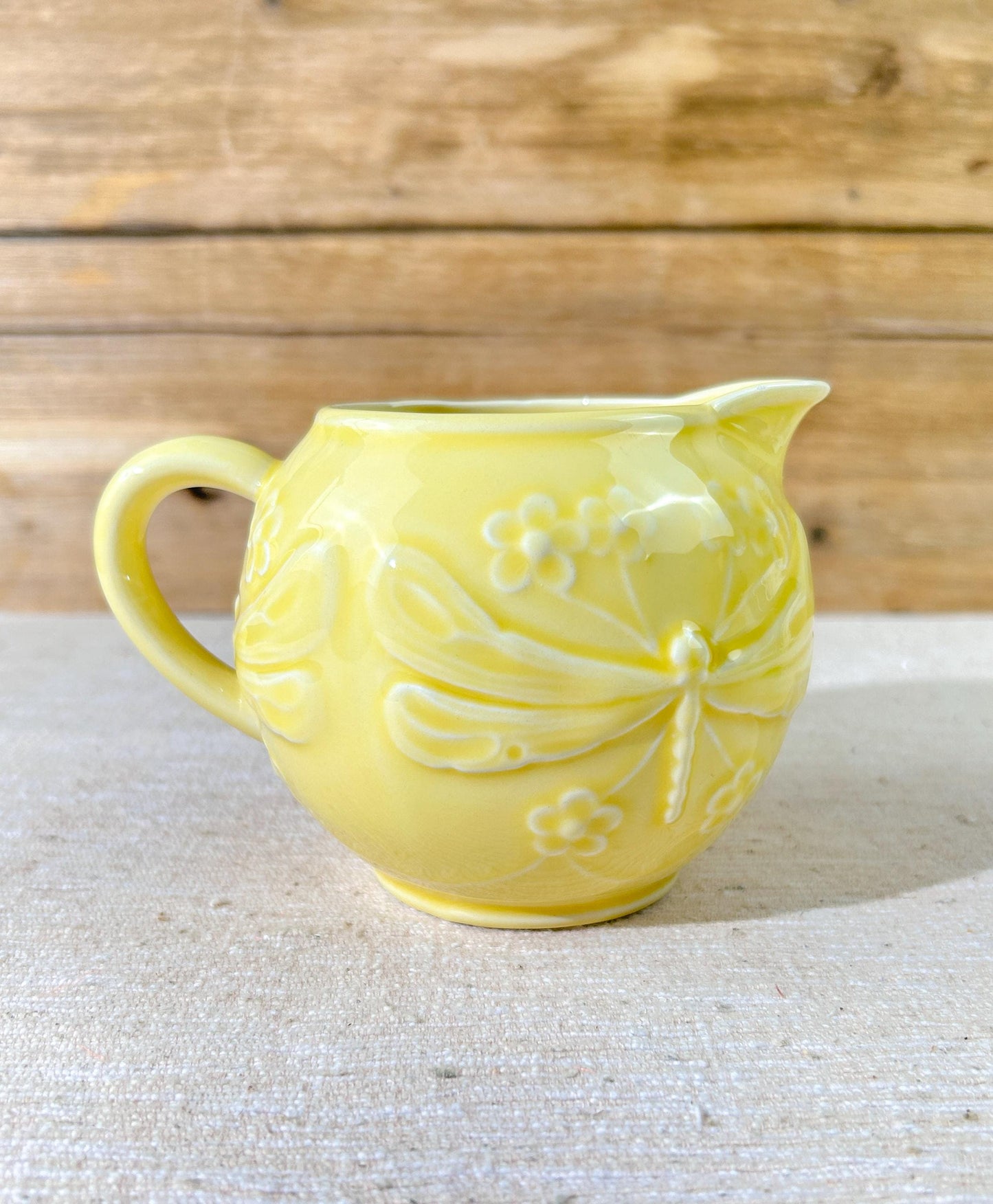 Bordallo Pinheiro Yellow Dragonfly Milk Jug Creamer