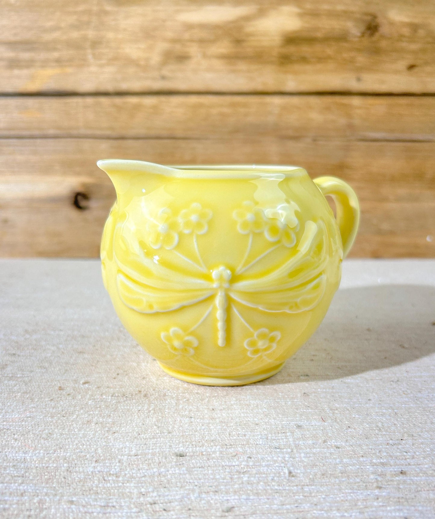 Bordallo Pinheiro Yellow Dragonfly Milk Jug Creamer