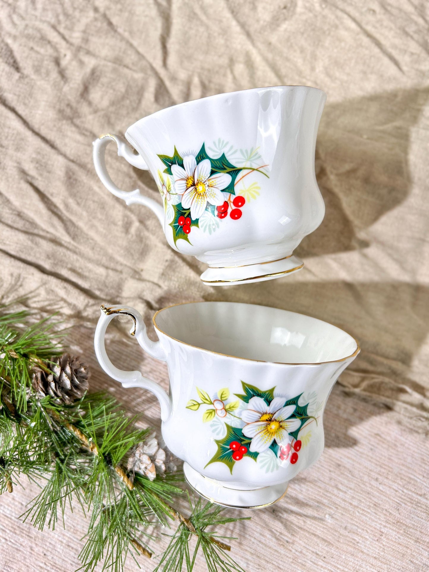 Royal Albert Yuletide Teacups Only x2