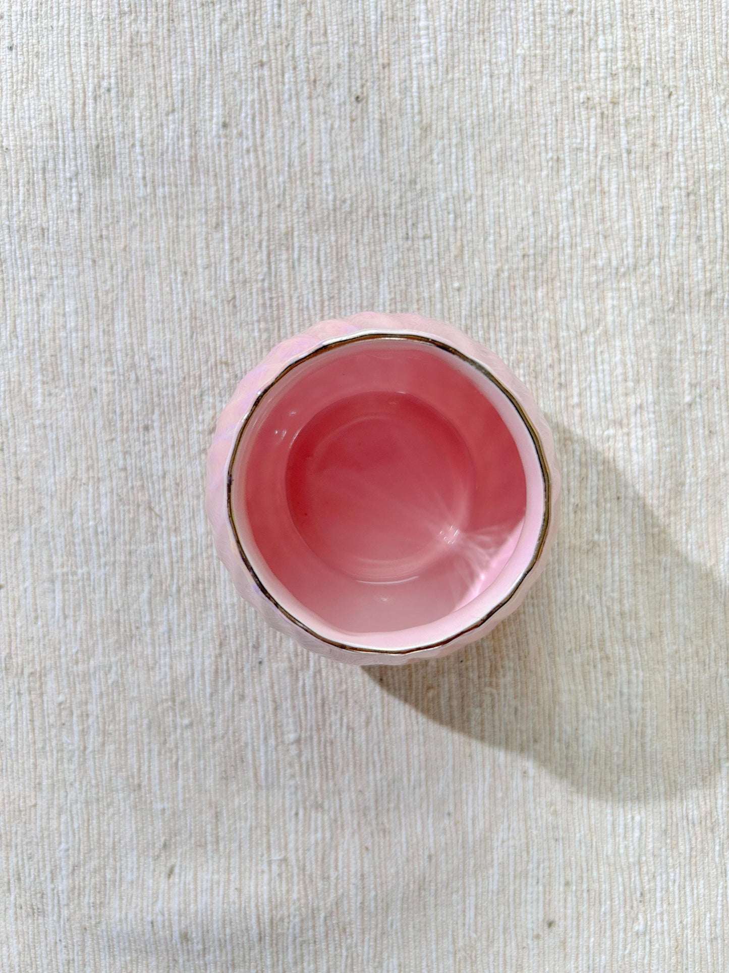 Sadler Pink Sugar Bowl Opalescent Swirl Lustre