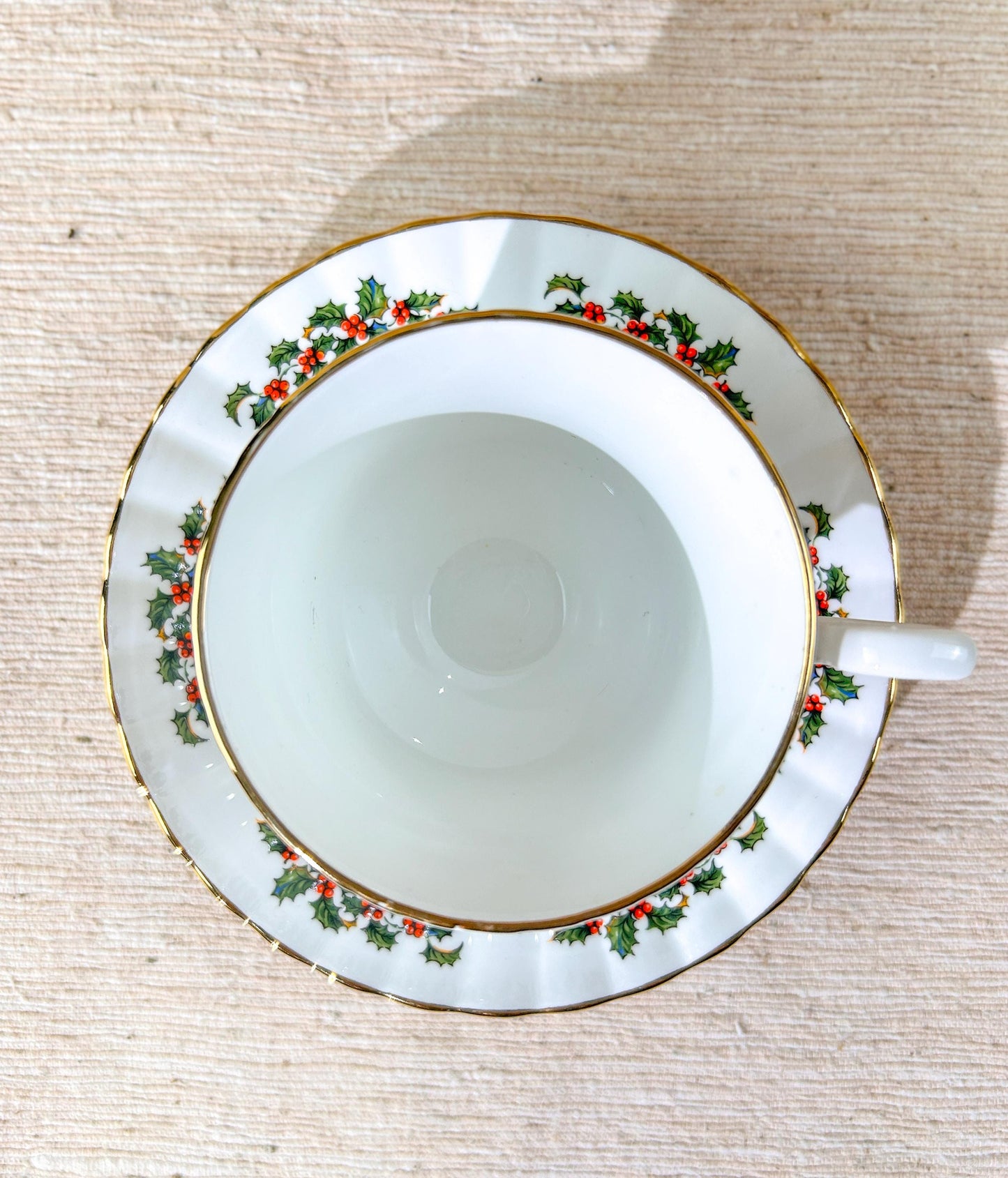 Royal Stafford Holly Tea Cup & Saucer Set Bone China England