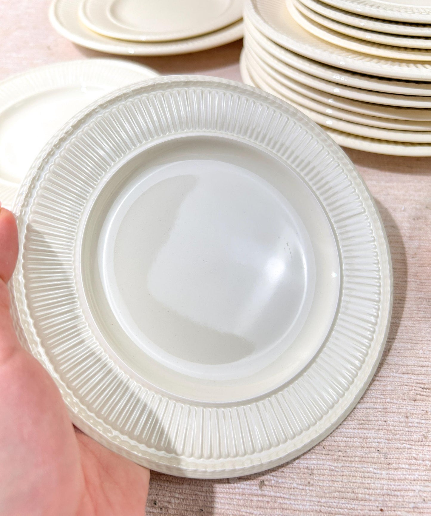 Wedgwood of Etruria Edme 61298 Bread and Salad Plates Cream White Dinnerware