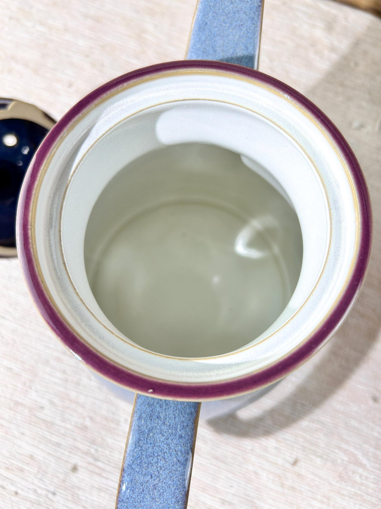 Denby Blue Storm Stoneware Teapot & Footed Mugs Selection