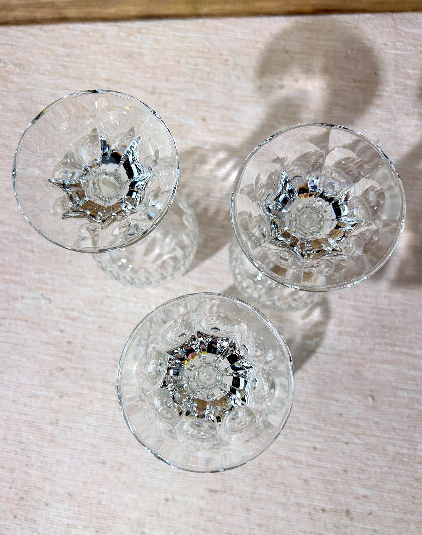 Schott Zweisel Tortusa Wine Glass Set x 3 Vintage Cut Crystal Germany