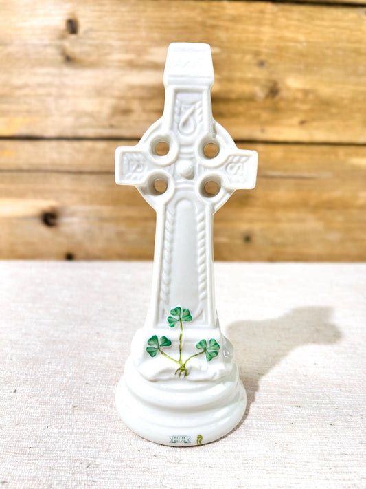 Vintage Belleek Ireland Porcelain Decorative Celtic Cross Collectable